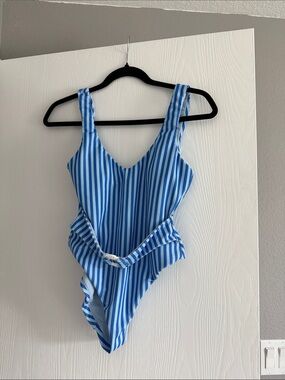 Dippin' Daisy's Blue and White Striped One-Piece Swimsuit